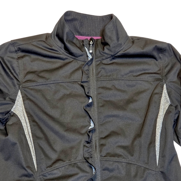 Road Runner Sports Full Zip Ruffle Running Jacket Black Medium - Picture 3 of 14